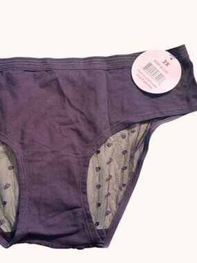 NWT Splendies Navy w/Sheer Polka Dot Back Detail Panty Size 2X